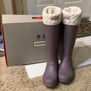 Purple-Grey Tall Wide-Leg Hunter Boots